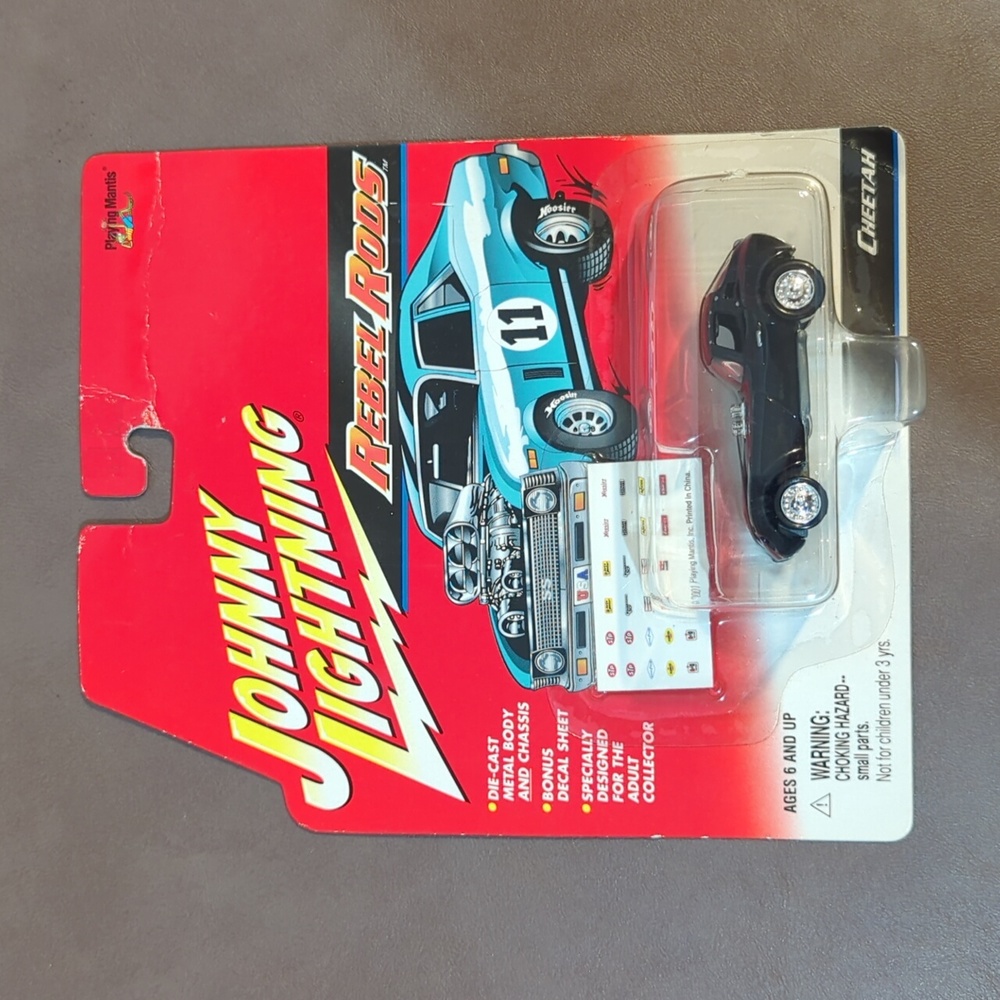 2001 Playing Mantis Johnny Lightning Rebel Rods Cheetah die cast body chasis